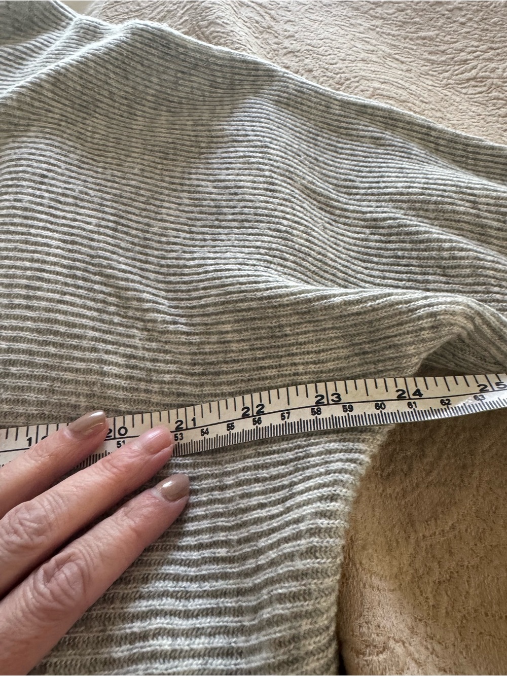 Light Gray Ribbed Open-Front Women's Cardigan - Picture 4 of 5